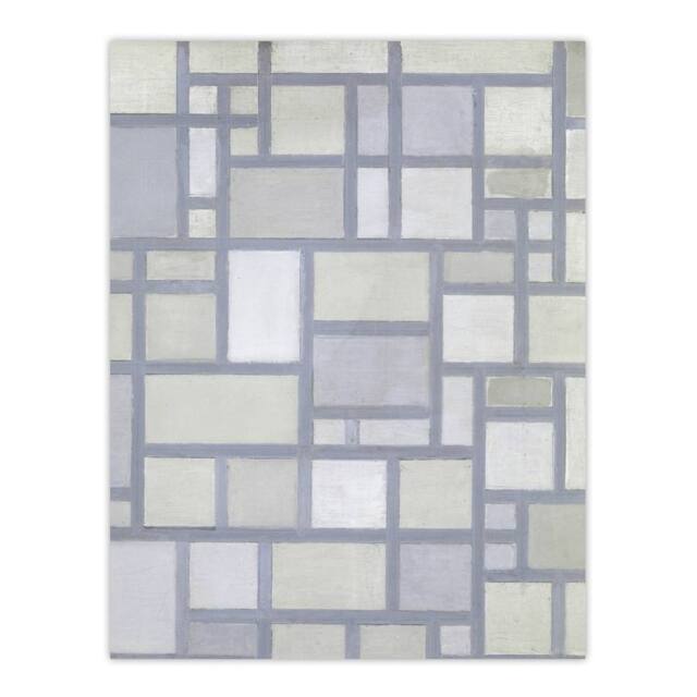"Artery8 Abstract Composition with Gray lines Mondrian Wall Art Print Poster in Grey - Size: W12"" x H16""" - image 1