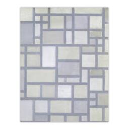 "Artery8 Abstract Composition with Gray lines Mondrian Wall Art Print Poster in Grey - Size: W12"" x H16""" - thumbnail 1