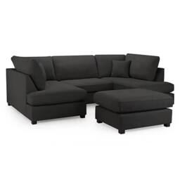 SNUG FURNITURE BIRMINGHAM LTD Havana U Shape Cinema Sofa Plush Velvet Black - thumbnail 3