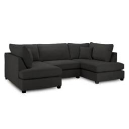 SNUG FURNITURE BIRMINGHAM LTD Havana U Shape Cinema Sofa Plush Velvet Black - thumbnail 2