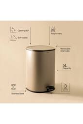 Cosmic Bathroom Bin 5L Pedal Soft-close Bucket Green Essentials Collection in Pale Green - thumbnail 3