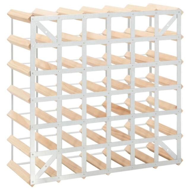 Berkfield Home Modern Wine Rack for 42 Bottles Solid Pinewood in Beige - image 1