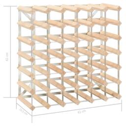 Berkfield Home Modern Wine Rack for 42 Bottles Solid Pinewood in Beige - thumbnail 5