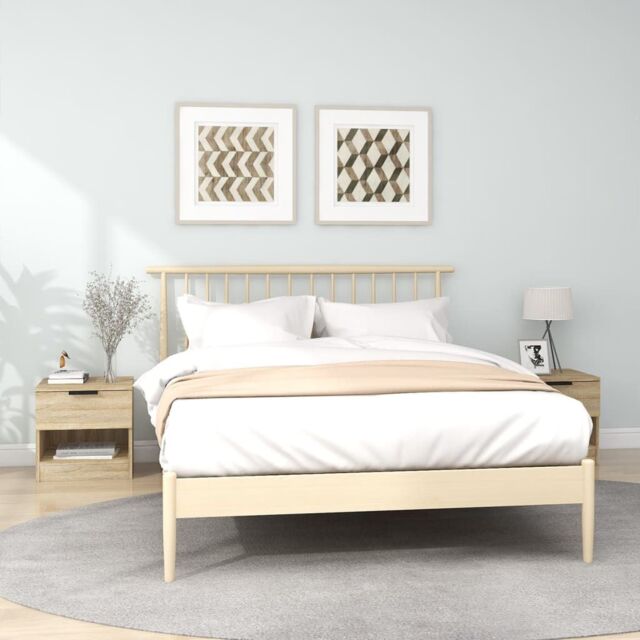 Berkfield Home Bedside Cabinets 2 pcs Sonoma Oak Engineered Wood in Brown - image 1