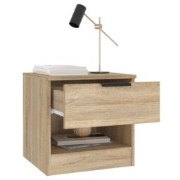 Berkfield Home Bedside Cabinets 2 pcs Sonoma Oak Engineered Wood in Brown - thumbnail 4
