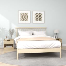 Berkfield Home Bedside Cabinets 2 pcs Sonoma Oak Engineered Wood in Brown - thumbnail 1