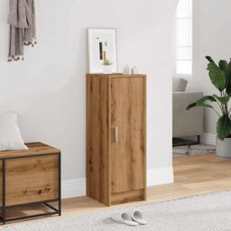 Berkfield Home Shoe Cabinet Artisan Oak 32x35x92 cm Engineered Wood in Brown - Size: 32 x 35 x 92 cm - thumbnail 3