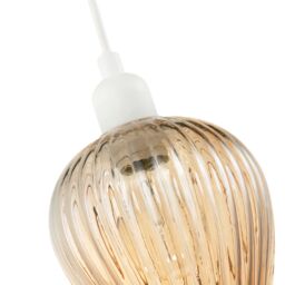 Happy Homewares Modern Glass Easy Fit Pendant Lighting Shade with Ridged Fluted Lines in Gold - thumbnail 4