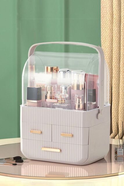 Living and Home Makeup Organiser Storage Drawers Acrylic Cosmetic Organisers in Pink - image 1