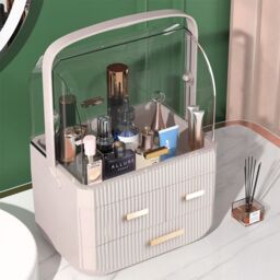 Living and Home Makeup Organiser Storage Drawers Acrylic Cosmetic Organisers in Pink - thumbnail 4