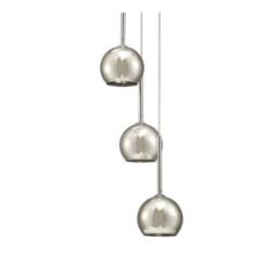 Netlighting Regina Ceiling Cluster Pendant 3 Light Cluster G9 Chrome Smoke Glass in Grey - thumbnail 4
