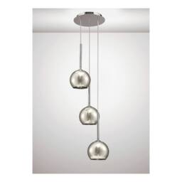 Netlighting Regina Ceiling Cluster Pendant 3 Light Cluster G9 Chrome Smoke Glass in Grey - thumbnail 2