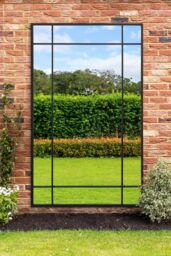 "MirrorOutlet Black Contemporary Wall & Leaner Garden Mirror 79""x 47"" 200x120cm - Size: 1 Pack" - thumbnail 1