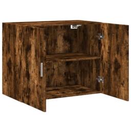 Berkfield Home Wall Cabinet Smoked Oak 80x42.5x64 cm Engineered Wood in Brown - thumbnail 7