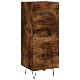 Berkfield Home Highboard Smoked Oak 34.5x34x180 cm Engineered Wood in Brown - thumbnail 7