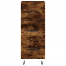 Berkfield Home Highboard Smoked Oak 34.5x34x180 cm Engineered Wood in Brown - thumbnail 8