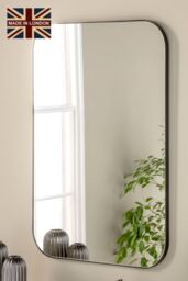 Yearn Mirrors Minimal Curved Mirror Black 90x60cm - Size: 90x60 cm - thumbnail 1