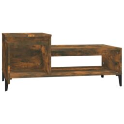 Berkfield Home Coffee Table Smoked Oak 100x50x45 cm Engineered Wood in Brown - Size: 100 x 50 x 45 cm - thumbnail 6