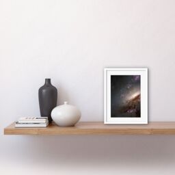 Artery8 Wall Art Print Hubble Space Astronomy NGC 4258 Messier 106 Orange Purple Intermediate Spiral Galaxy Star Dust Clouds Artwork Framed 9X7 Inch - thumbnail 2
