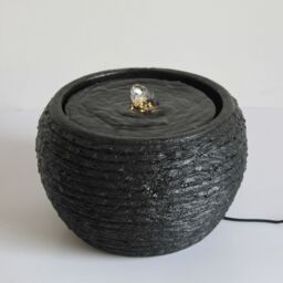 Primrose Bathing Birds Solar Power Water Feature with LED lights 25cm in Black - thumbnail 3