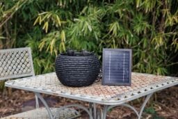 Primrose Bathing Birds Solar Power Water Feature with LED lights 25cm in Black - thumbnail 6