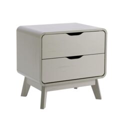 Home Source 2 Drawer Bedside Scandi Legs Home Bedroom Nightstand Lamp Side Table in Light Grey - thumbnail 7