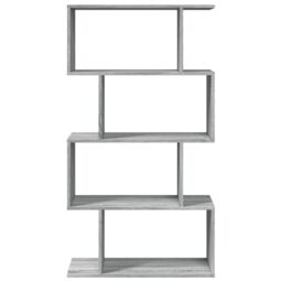 Berkfield Home Room Divider Bookcase 4-Tier Grey Sonoma 70x24x129 cm Engineered Wood - Size: 70 x 24 x 129 cm - thumbnail 5