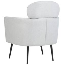 Wyld and Coco Retro Glam Armchair Light Grey Fabric Upholstery Oval Headrest - thumbnail 5