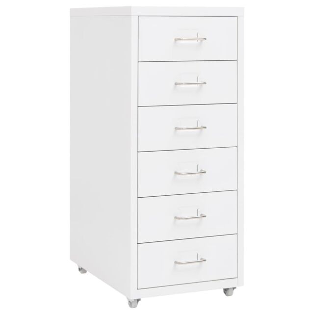 Berkfield Home Mobile File Cabinet White 28x41x69 cm Metal - Size: 28 x 41 x 69 cm - image 1