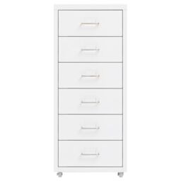 Berkfield Home Mobile File Cabinet White 28x41x69 cm Metal - Size: 28 x 41 x 69 cm - thumbnail 2