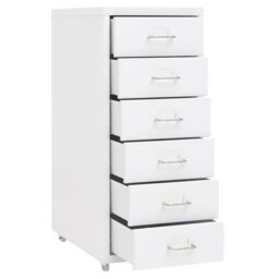 Berkfield Home Mobile File Cabinet White 28x41x69 cm Metal - Size: 28 x 41 x 69 cm - thumbnail 5