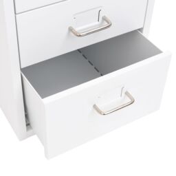 Berkfield Home Mobile File Cabinet White 28x41x69 cm Metal - Size: 28 x 41 x 69 cm - thumbnail 6