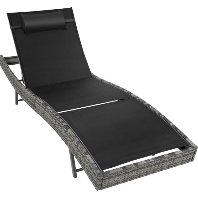 tectake Sun Lounger Moana in Grey - Size: 1 Seater - image 1