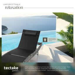 tectake Sun Lounger Moana in Grey - Size: 1 Seater - thumbnail 4