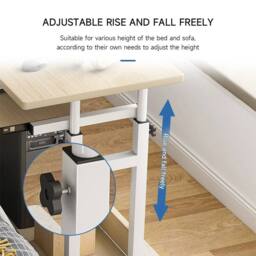 Kelvenix natural Rolling Computer Desk Height Adjustable - Size: 0.6m2 - thumbnail 3