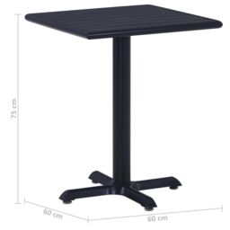 Berkfield Home Garden Table Black 60x60x75 cm - Size: 60 x 60 x 75 cm - thumbnail 6