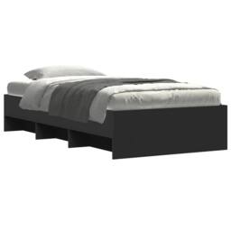 Berkfield Home Durable Bed Frame without Mattress Black 100x200 cm Engineered Wood - thumbnail 1