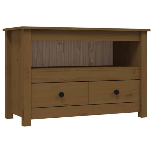 Berkfield Home TV Cabinet Honey Brown 79x35x52 cm Solid Wood Pine - Size: 79 x 35 x 52 cm - image 1