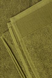 Homescapes Combed Egyptian Cotton Set of 2 Face Cloths 700 GSM in Green - thumbnail 4