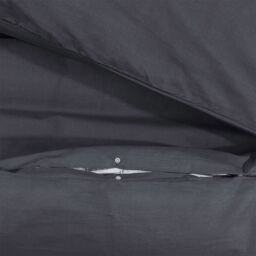 Berkfield Home Duvet Cover Set Black 225x220 cm Cotton - thumbnail 4
