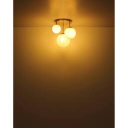 Netlighting Kop Cluster Ceiling Light Nickel 3x E27 Alabaster Glass Shade in Grey - thumbnail 4
