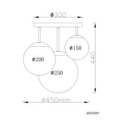 Netlighting Kop Cluster Ceiling Light Nickel 3x E27 Alabaster Glass Shade in Grey - thumbnail 6