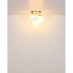 Netlighting Kop Cluster Ceiling Light Nickel 3x E27 Alabaster Glass Shade in Grey - thumbnail 5