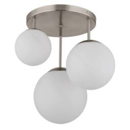 Netlighting Kop Cluster Ceiling Light Nickel 3x E27 Alabaster Glass Shade in Grey - thumbnail 2