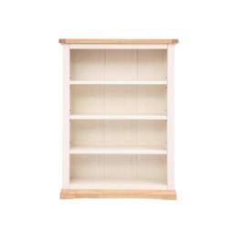 Cabinet Bits Bookcase with plinth 120x90x25cm in Off-White - Size: 120 x 90 x 25 cm - thumbnail 1