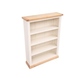 Cabinet Bits Bookcase with plinth 120x90x25cm in Off-White - Size: 120 x 90 x 25 cm - thumbnail 3
