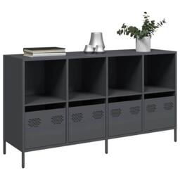 Berkfield Home Sideboard Anthracite 135x39x73.5 cm Cold-rolled Steel in Charcoal - thumbnail 2