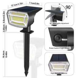 Havendro 1Pcs Solar Spot Lights 59 LED Garden Lawn Stake NEW in Black - thumbnail 2