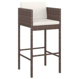 Berkfield Home Beautiful 7 Piece Garden Bar Set with Cushions Brown Poly Rattan - thumbnail 4