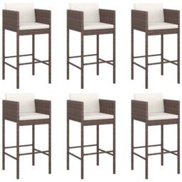 Berkfield Home Beautiful 7 Piece Garden Bar Set with Cushions Brown Poly Rattan - thumbnail 1